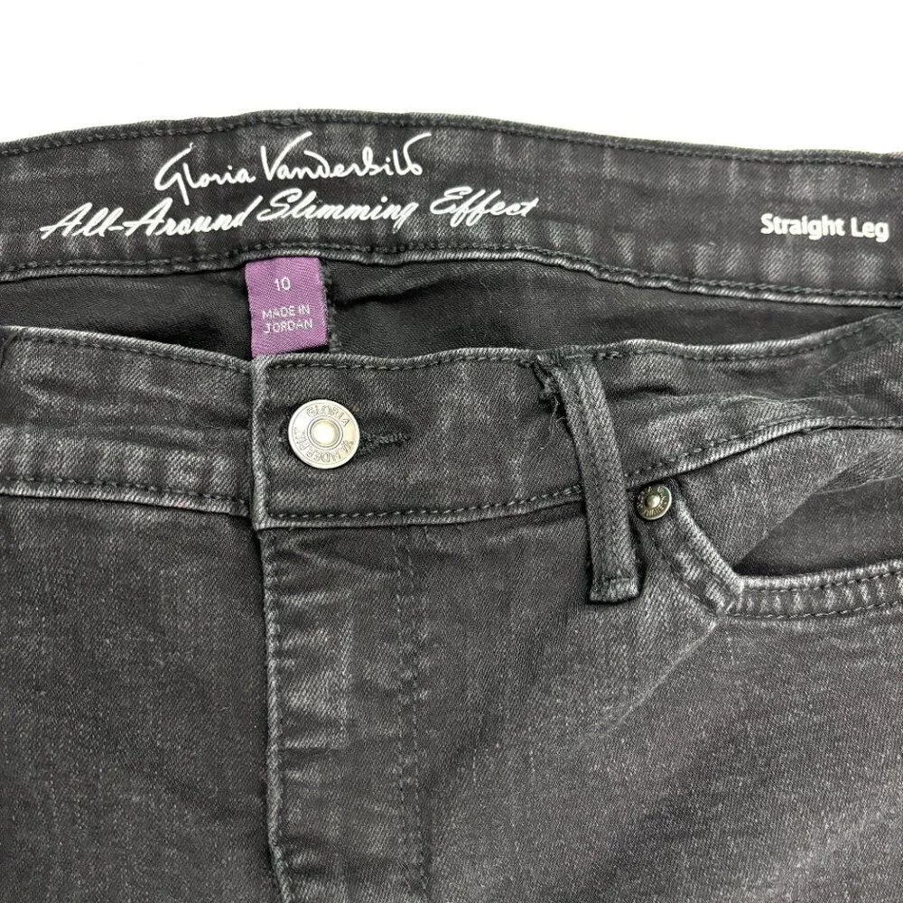 Gloria Vanderbilt Modern Straight Leg Women's size 10 Black Denim‎ Jeans